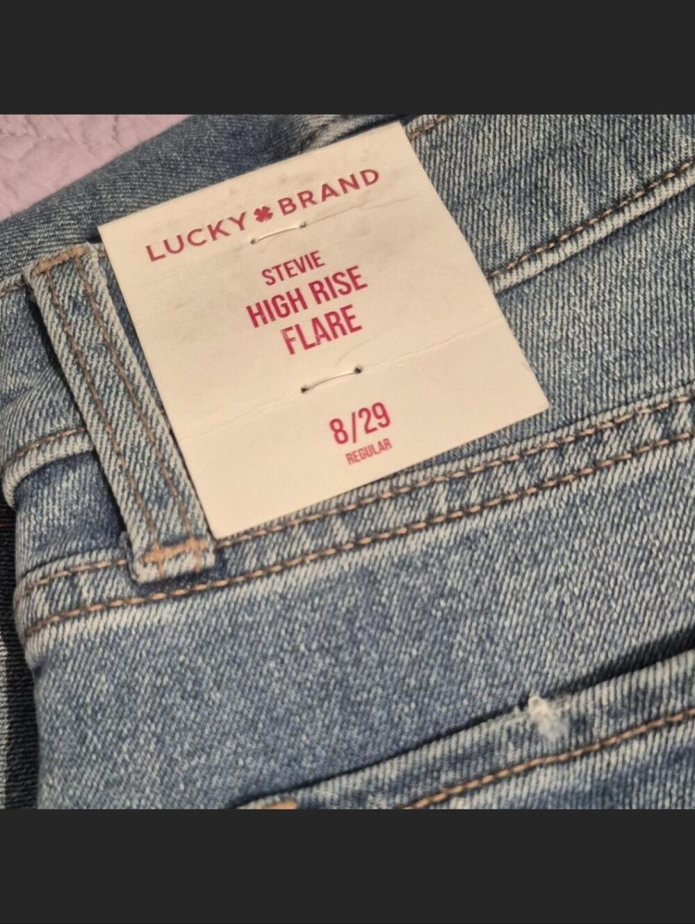NWT Lucky Brand Stevie High Rise Flare Jeans Size 8/29 Regular Raw Hem - Picture 5 of 6
